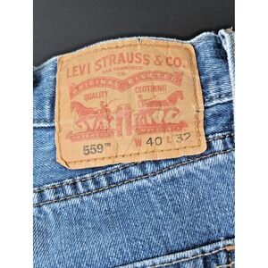 Levi's 559 Men 40 X 32 Western Jeans Distressed Warn In Relaxed Straight Stretch